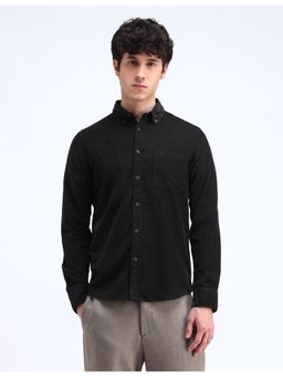 Flying Machine - Black Courduroy Slim Fit Shirt