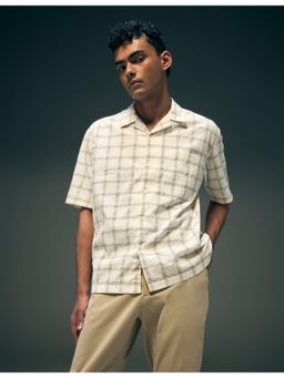 Flying Machine - Beige Oversized Fit Seersucker Shirt