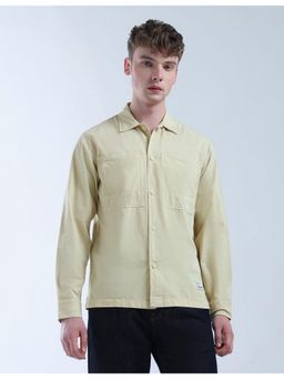 Flying Machine - Beige Regular Fit Solid Shirt
