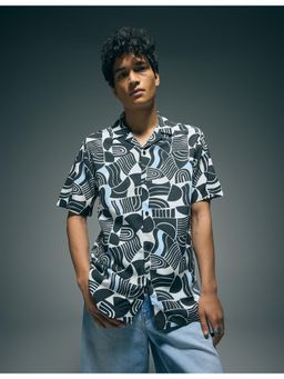 Flying Machine - Black Abstract Printed Original Shirt