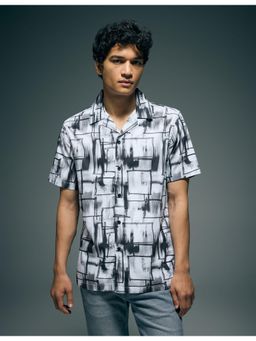 Flying Machine - Grey Abstract Pure Cotton Original Shirt