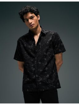 Flying Machine - Black Regular Fit Digital Printed Shirt