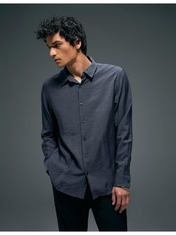 Flying Machine - Blue Regular Fit Satin Shirt