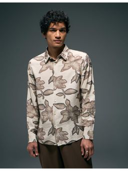 Flying Machine - Brown Floral Printed Color Of Home Shirt