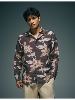 Flying Machine - Purple Floral Printed Color Of Home Shirt