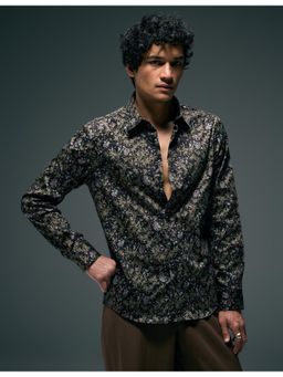 Flying Machine - Black All Over Printed Slim Fit Shirt