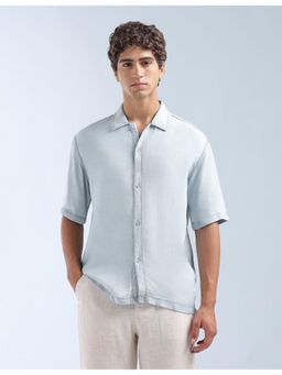 Flying Machine - Blue Twill Oversized Fit Originals Shirt