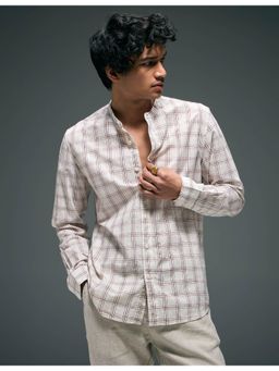 Flying Machine - White Plaid Checks Pure Cotton Shirt
