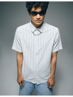 Flying Machine - White Vertical Stripes Original Shirt