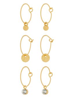 Accessorize London - Women's 3 Pack Simple Hoop Earring Set