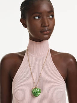 SWAROVSKI - Idyllia Necklace, Mixed Cuts, Apple, Green, 18K Gold Finish