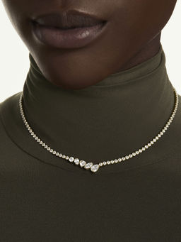 SWAROVSKI - Mesmera Necklace, Mixed Cuts, White, 18K Gold Finish