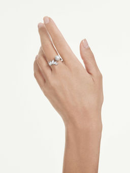 SWAROVSKI - Mesmera Open Ring, Crystal Pearl, Marquise Cut, White