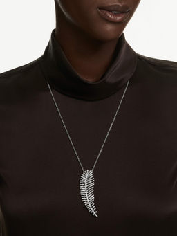 SWAROVSKI - Vienna Necklace Mixed Cuts, Feather, White, Rhodium Plated