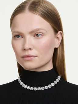 SWAROVSKI - Una Angelic Necklace, Cushion Cut, White, Rhodium Plated