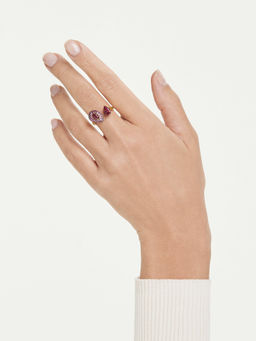SWAROVSKI - Sublima Cocktail Ring, Pear Cut, Red, 18K Gold Finish