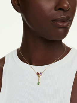 SWAROVSKI - Imber Necklace, Mixed Cuts, Multicolored, 18K Gold Finish