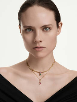 SWAROVSKI - Imber Layered Necklace, Mixed Cuts, Multicolored, 18K Gold Finish