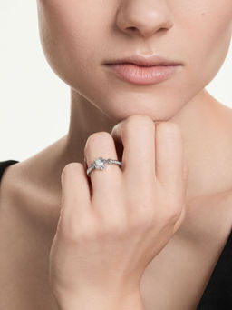 SWAROVSKI - Chroma Ring, Mixed Cuts, Star, White, Rhodium Plated