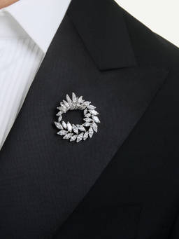 SWAROVSKI - Mesmera Brooch, Marquise Cut, White, Rhodium Plated
