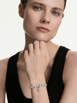 SWAROVSKI - Idyllia Charm, Mixed Cuts, Snowflake, White, Rhodium Plated