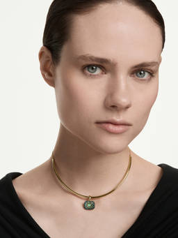 SWAROVSKI - Sublima Choker, Octagon Cut, Green, 18K Gold Finish
