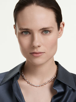 SWAROVSKI - Constella Necklace, Round Cut, White, 18K Rose Gold Finish