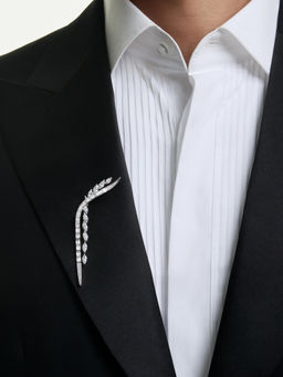 SWAROVSKI - Mesmera Brooch, Mixed Cuts, White, Rhodium Plated