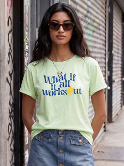 Bewakoof - Green Typography Pure Cotton Regular T-Shirt
