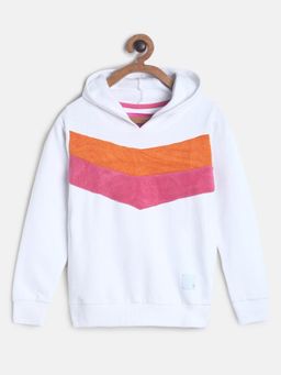 Tales & Stories - Girls White Sweatshirt With Hoodie