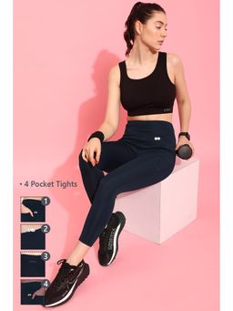 Clovia - Black High-Rise 4 Pocket Active Tights