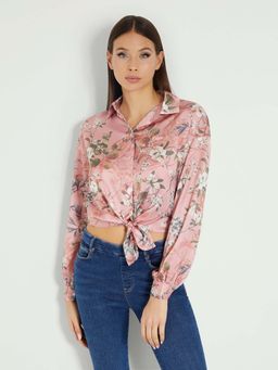 Guess - Women'S Pink Polyester Floral Regular Fit Shirt