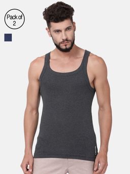 Levi's - Men Cotton 100 Ca Solid Sports Rib Vest (pack Of 2) Multi-Color