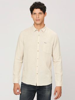 Pepe Jeans - Off-White Patch Pocket Full Sleeves Shirt