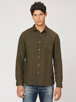 Pepe Jeans - Olive Patch Pocket Full Sleeves Shirt