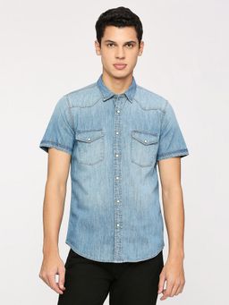 Pepe Jeans - Blue Denim Short Sleeves Shirt