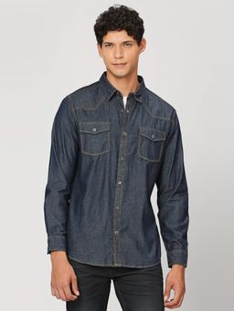 Pepe Jeans - Blue Flap Pockets Full Sleeves Shirt