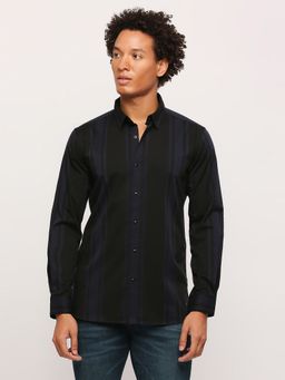 Pepe Jeans - Black Striped Full Sleeves Shirt