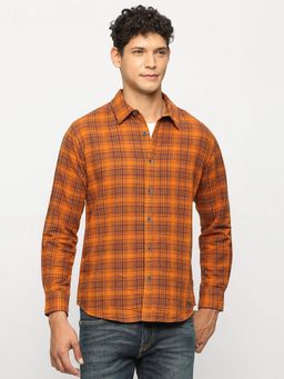 Pepe Jeans - Orange Checks Long Sleeve Shirt