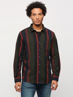 Pepe Jeans - Navy Blue Striped Full Sleeves Shirt