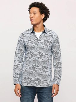 Pepe Jeans - Grey Printed Full Sleeves Shirt