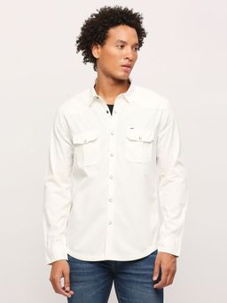 Pepe Jeans - White Flap Pocket Full Sleeves Shirt