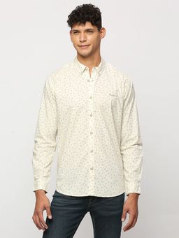 Pepe Jeans - Off-White Printed Full Sleeves Shirt
