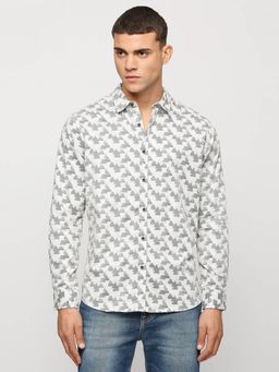 Pepe Jeans - White All Over Printed Long Sleeve Shirt
