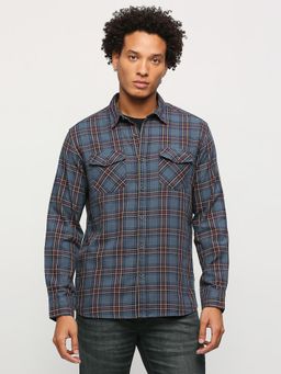 Pepe Jeans - Blue Checks Long Sleeve Slim Fit Shirt
