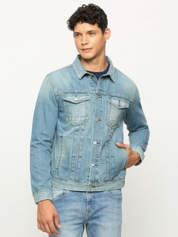 Pepe Jeans - Dark Blue Front Pocket Trucker Fit Denim Jacket