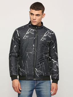 Pepe Jeans - Black All Over Marble Printed Jackpot Fit Jacket