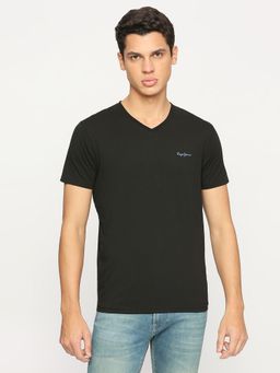 Pepe Jeans - Black V Neck Short Sleeves T-Shirt