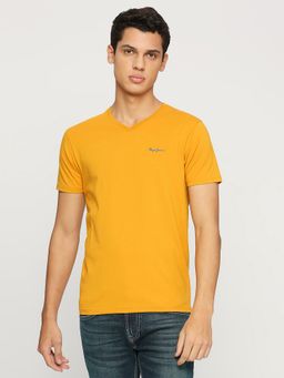 Pepe Jeans - Yellow V Neck Short Sleeves T-Shirt