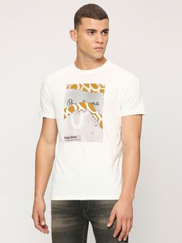 Pepe Jeans - Off White Round Neck Short Sleeves T-Shirt